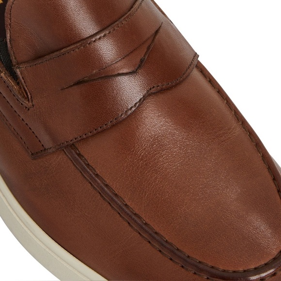 Preloved Bruno Magli Men\'s Ettore Cognac Leather Penny Loafers Men\'s Size 13
